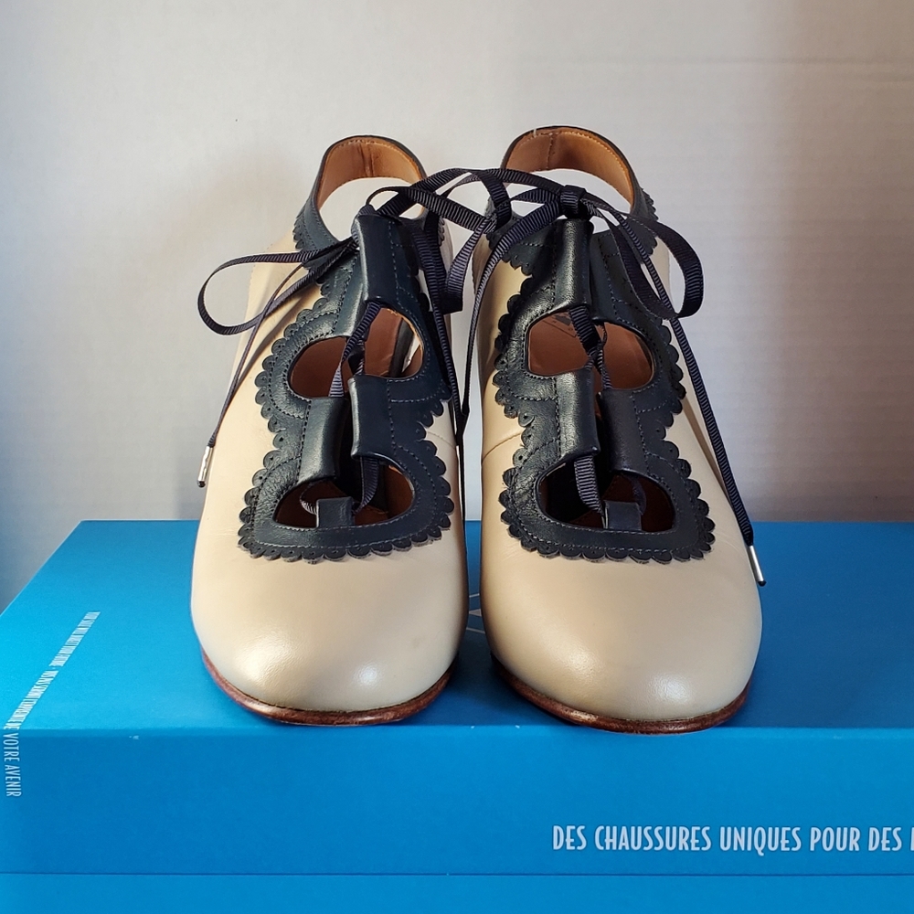 Fluevog Miracles Levitation sz9 cream and black - Picture 2 of 12